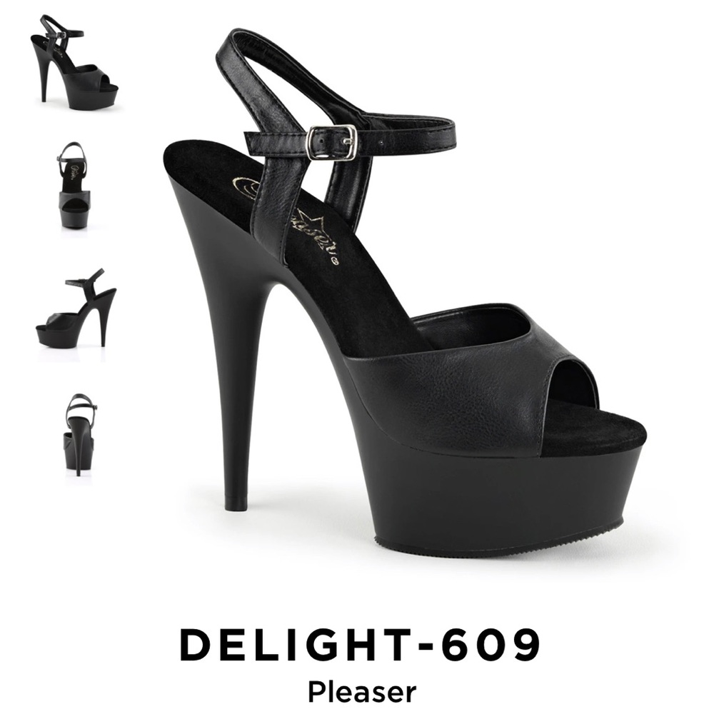 Pleaser Soft Leather Comfort Platform Heel